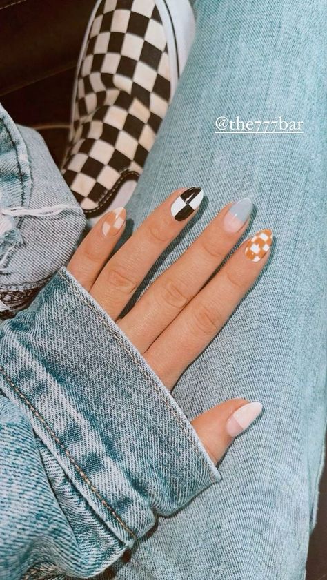 Western Checkered Nails, Western Things, Checkered Nails, Western Nails, Country Nails, Fun Clothes, Short Acrylic, Short Acrylic Nails Designs, Dream Nails