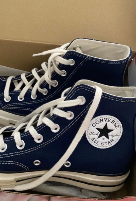 Midnight Blue Converse, Navy Blue Platform Converse, Blue Converse Aesthetic, Azul Vibes, Dark Blue Converse, Converse Azul, Converse Bleu, Dark Blue Shoes, Navy Blue Converse