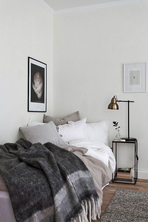 Decor Studio, Scandinavian Bedroom, Dekorasi Kamar Tidur, Single Bedroom, 아파트 인테리어, Spare Bedroom, Scandinavian Home, Twin Bed, Single Bed