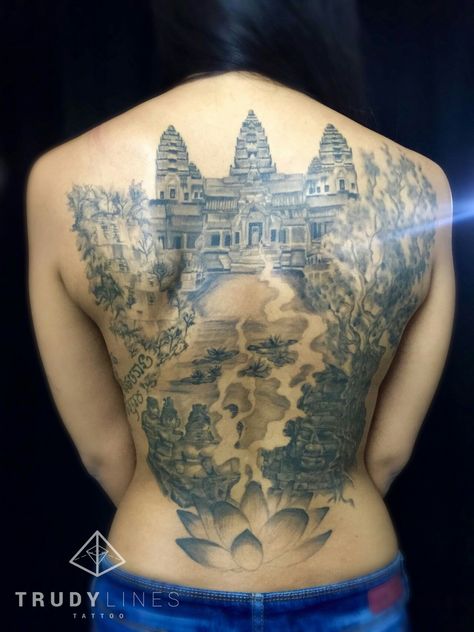 Angkor Wat Tattoo, Cambodian Tattoo, Traveling Tattoo, Buddha Tattoo Sleeve, Khmer Dance, Warrior Tattoo Sleeve, Khmer Tattoo, Stories Pictures, Buddha Tattoo Design