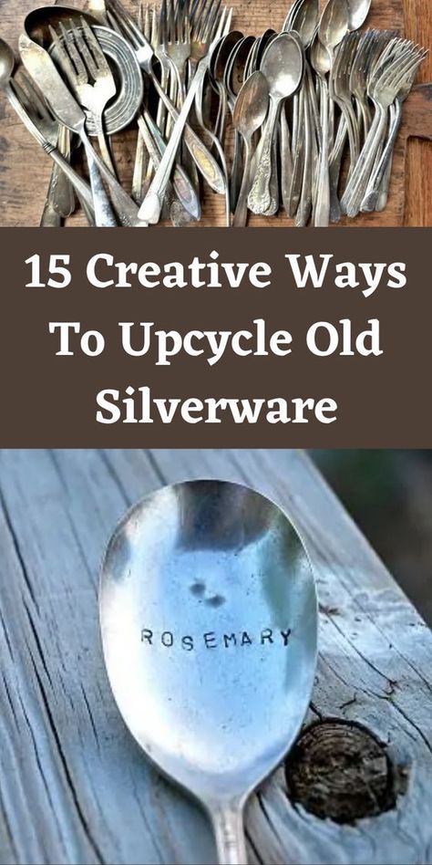 Upcycling, Vintage Silverware Crafts, Diy Silverware Crafts, Fork Crafts, Old Silverware, Antique Napkin Rings, Spoon Jewelry Diy, Recycled Silverware, Cutlery Art