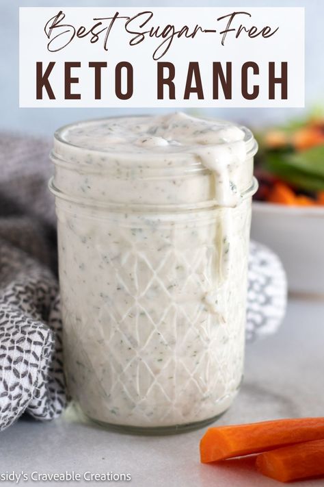 After trying this keto sugar-free ranch dressing, you'll never return to the bottled stuff again! It only takes minutes to make, uses ingredients you probably already have on hand, and tastes better than anything you could find at the store. Homemade Vegan Ranch Dressing, Asian Sauces, Bacon Ranch Pasta Salad, Vegan Ranch Dressing, Ranch Dressing Recipe, Vegan Ranch, Vegan Salads, Homemade Ranch Dressing, Blue Cheese Dressing