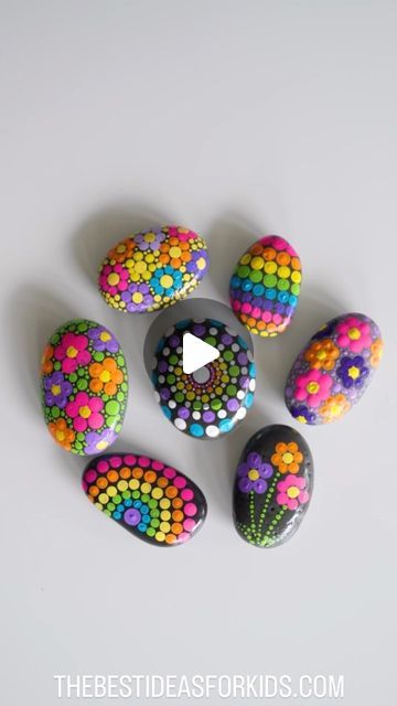 Kim McLeod | The Best Ideas for Kids on Instagram: "DOT PAINTING 🎨 😍  This is a super fun rock painting project for kids (and adults). Give this post a ❤️ if you like how these turned out.   I’m using these mandala dotting tools. Comment link below and I’ll send you the link to the set I used! These are easy to get but you can also use the back of a pencil or paintbrush to dot. Then I’m dipping into acrylic paint and dotting onto the rocks. You can play around with different sizes to fill in your rock.  Then finish off with a spray sealer if you’d like to place these outside. Look for an outdoor spray sealer. Adults to do this part.   #rockpainting #craftingideas #craftymom #craftymama #kidscrafts #kidsactivities #summercrafts #diycrafts #craftykids #kidactivities" Mandala Dotting Tools, Mandala Dotting, Project For Kids, Dotting Tool, Crafty Mama, Crafty Kids, Crafty Moms, Painting Tile, Creative Outlet