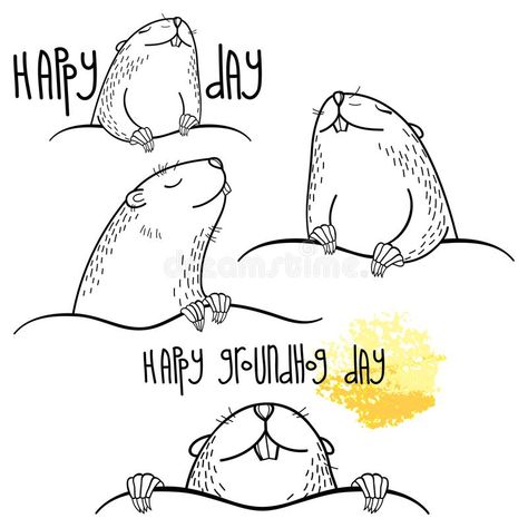 Cute Groundhog, Zumba Kids, City Panorama, Happy Groundhog Day, Spring Animals, Beginner Art, Cartoon Sketches, Groundhog Day, Bible Art Journaling