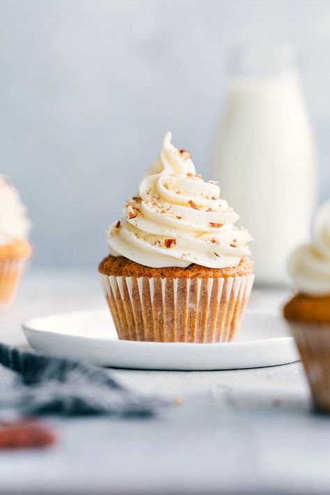 Carrot Cake Cupcakes with Cream Cheese Frosting | Chelsea's Messy Apron Moist Carrot Cake Cupcakes, The Best Cream Cheese Frosting, Best Cream Cheese Frosting, Moist Carrot Cake, Cupcake Photography, Baking Photography, Moist Carrot Cakes, Easy Carrot Cake, Cupcakes With Cream Cheese Frosting