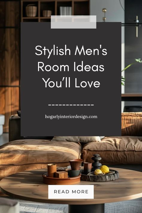 Explore chic and masculine men's room ideas. This pin highlights creative interior designs that showcase stylish home environments with unique approaches aimed at modern guys. Perfect for those searching for dynamic yet functional living spaces. Masculine Penthouse Apartment, Masculine Den Decor, How To Decorate A Guys Apartment, Cool Bachelor Pads, Single Man House Decor Living Room, Masculine Wall Art Living Room, Den Room Ideas For Men, Mens Interior Design Living Room, Men House Decor Ideas Living Room