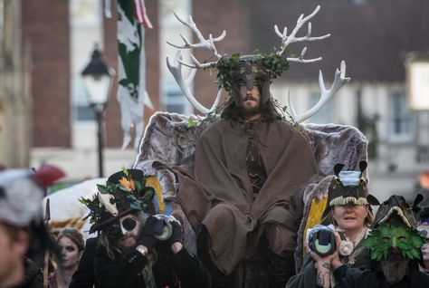 Glastonbury Dragons' Samhain Wild Hunt festival – in pictures The Winter King, Samhain Festival, Pagan Calendar, Winter King, The Otherworld, Scottish Dress, Irish Dress, Celtic Festival, Samhain Halloween