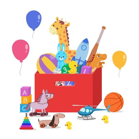 Toys Illustration, Kids Toy Boxes, Kids Play Toys, School Murals, Shop Logo Design, Book Illustration Art, Children Toys, Fabric Toys, Photo Editing Apps