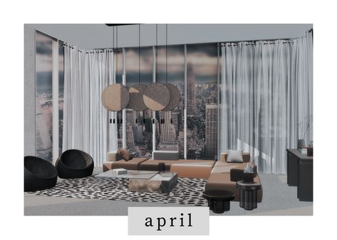 april. x HEL Studio collab | sundays on Patreon Sims 4 Curtains Cc, Sims 4 Cc Furniture Living Rooms, Sims 4 Studio, Cc Furniture, Ball Chair, Silk Curtains, Tall Table, Long Curtains, Sims 4 Cc Furniture