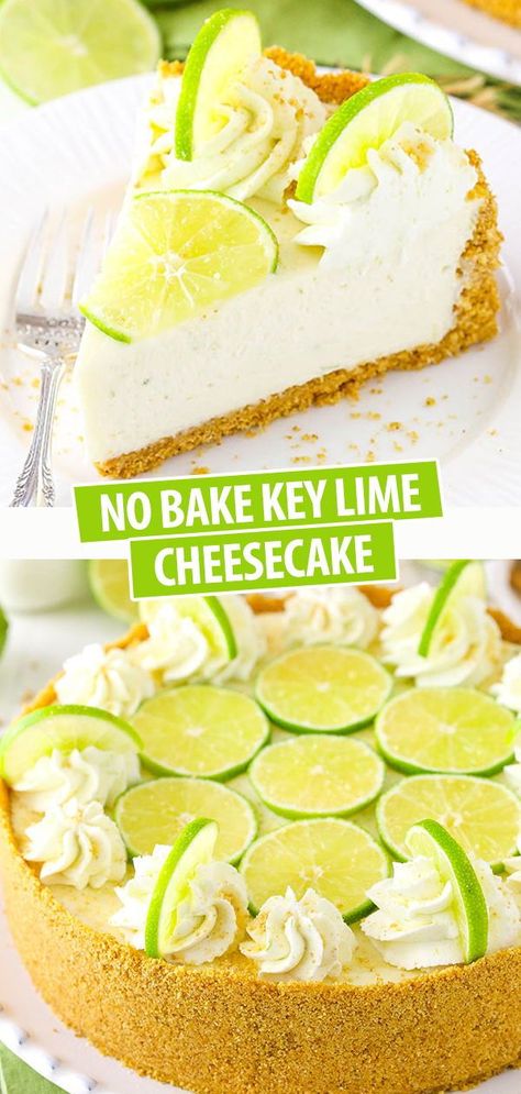 No Bake Key Lime Cheesecake, Key Lime Cheesecake Recipe, No Bake Key Lime, Summer Desserts Easy Healthy, Cheesecake Easy, Lemon Cheesecake Recipes, No Bake Recipe, Key Lime Cheesecake, Healthy Summer Desserts