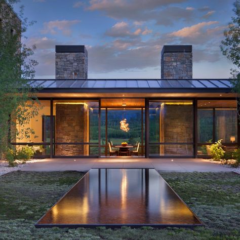 Mountain Modern, Glass Designs, Modern Barn, Mountain House, Modern Exterior, Barn Style, Architecture Firm, The Ranch, Barn House