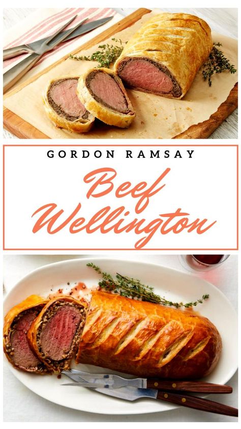 Beef Wellington is one of the most visually appealing dishes from Gordon Ramsay. You’ll love the delish flavors of it. Try it out on your own after checking out the recipe from the official website of TheFoodXP. #beefwellington #beefwellingtonrecipe #beefwellingtonrecipeeasy #beefwellingtongordonramsay #gordonramsay #beefwellingtonbites Chef Ramsey Beef Wellington, Ground Beef Beef Wellington, Simple Beef Wellington Recipe, Personal Size Beef Wellington, Gordon Ramsay Wellington, Homemade Beef Wellington, Wellington Beef Recipe, Gordon Ramsay Dinner Recipes, Beef Wellington Recipe Gordon Ramsay