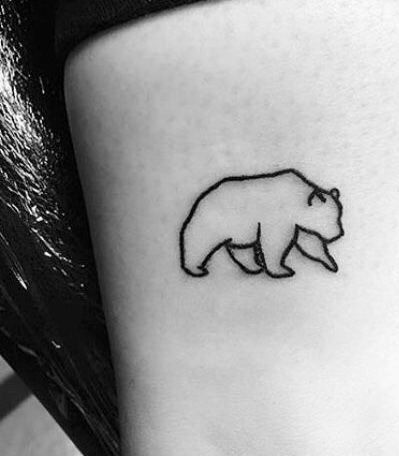 Bear Mini Tattoo, Bear Tattoos Minimalist, Small Grizzly Bear Tattoo, Outline Of A Bear Tattoo, Simplistic Bear Tattoo, Bear Paws Tattoo, Small Bear Outline Tattoo, Grizzly Bear Outline Tattoo, Outline Bear Tattoo