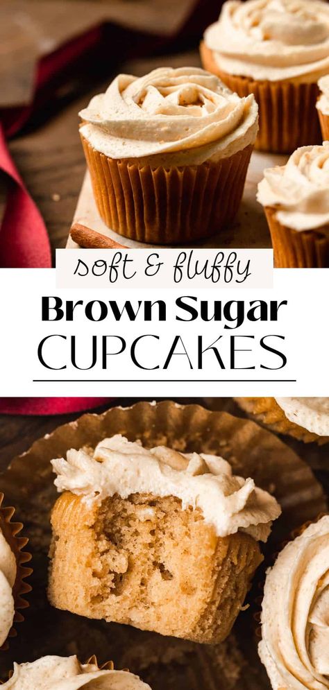 Brown Sugar Cupcakes Recipe, Brown Sugar Cupcakes, Homemade Brown Sugar, Brown Sugar Frosting, Brown Sugar Cakes, Salted Caramel Frosting, Brown Sugar Recipes, Fall Cupcakes, Butter Cupcakes