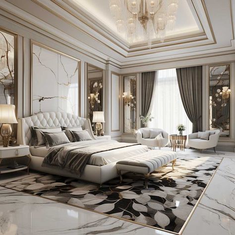 تصميم داخلي فاخر, Modern Luxury Bedroom, Luxurious Bedroom, Luxury Bedroom Master, Mansion Interior, Luxury Rooms, Stylish Bedroom, Chic Bedroom, Master Bedrooms Decor