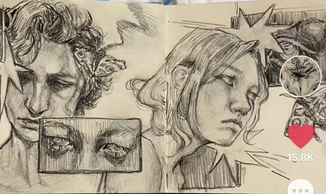 Sketch Book Spreads, Art Sketchbook Drawing, Sketchbook Spreads, Drawings Of People, Sketchbook Spread, Sketchbook Inspo, 2023 Art, Arte Punk, Sketchbook Art Journal