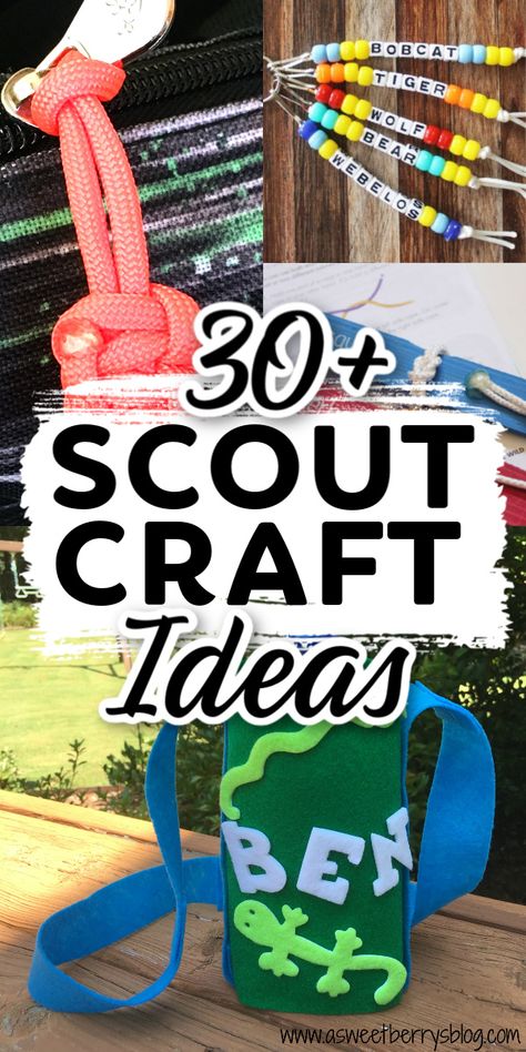 Keep your kids busy with these scout craft ideas! Great ideas for a troop or just you little one at home! #kids #kidscrafts #scouts #girlscouts #boyscouts Scout Campout Activities, Scouts Activities Ideas, Cubscout Lion Activities, Beavers Scouts Activities Ideas, Scout Knots Board, Tiger Scouts Activities, Wolf Den Meeting Ideas, Den Doodles Cub Scout, Beaver Scouts Activities