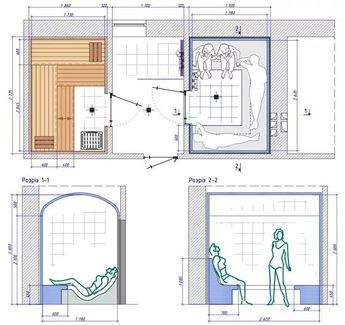 Home Hammam, Steam Sauna Design, Sauna Floor Plan, Sauna Bathroom Ideas, Sauna Bathroom Design, Jacuzzi Bathroom, Steam Room Shower, Jacuzzi Room, Building A Sauna