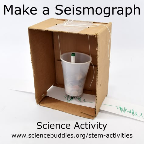 Hands-on #STEM activity! Make a homemade seismograph from simple materials to model how they record and measure shaking.   https://www.sciencebuddies.org/stem-activities/make-a-seismograph?from=Pinterest  #scienceactivity #earthquake #earthscience #physics #geoscience #geology #scienceproject #scienceteacher #scienceisfun #ScienceBuddies Earth Science Experiments, Earth Science Projects, Earth Science Activities, Science Experience, Fun Stem Activities, Science Club, Stem Activity, Science Activity, Earth And Space Science