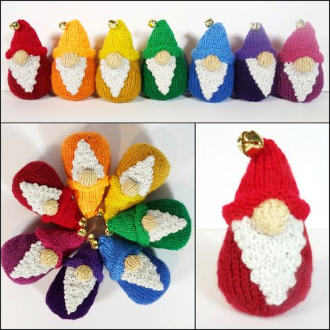 Free Pattern! Knit Some Rockin’ Rainbow Gnomes, Designed by Frankie Brown | KnitHacker Christmas Knitting Projects, Knitted Christmas Decorations, Keychain Patterns, Christmas Knitting Patterns Free, Knitted Toys Free Patterns, Crochet Keychain Pattern, Knitting Patterns Toys, Knitting Machine Projects, Christmas Knitting Patterns