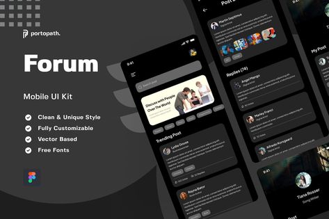 Forum Mobile UI Mango Vector, Real Estate Landing Pages, Ux Design Mobile, Ux Kits, Forums Design, Mobile Ui Design, App Ui Design, Mobile Ui, Design Website