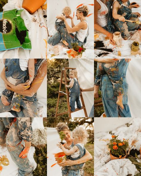 What a fun and messy shoot! 🥹❤️ when I found out Samantha is an artist I knew this trendy shoot would be perfect for her! Although it was a chaotic shoot, I love when a toddler is just being a toddler because you truly get the best shots! Love seeing all the mommy and me painting sessions and their twists! We painted flower pots instead of canvases! 🎨🖌️🪜🌻 #tampaphotographer #stpetephotographer #mommyandme #artistsoninstagram #mommyandmephotoshoot #motherhoodphotography #creativephotography #... Spring Mommy And Me Photo Shoot, Maternity Paint Photoshoot, Paint Photoshoot Kids, Mommy And Me Painting Photoshoot, Family Paint Photoshoot, Mommy And Me Painting, Painting Photoshoot Ideas, November Photoshoot, Motherhood Shoot