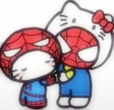 Drawing Ideas Hello Kitty, Hello Kitty And Spiderman, Kitty Kisses, Spiderman Gifts, Me And Who, Hello Kitty Wallpaper Hd, Sweet Drawings, Walpaper Hello Kitty, Hello Kitty Crafts