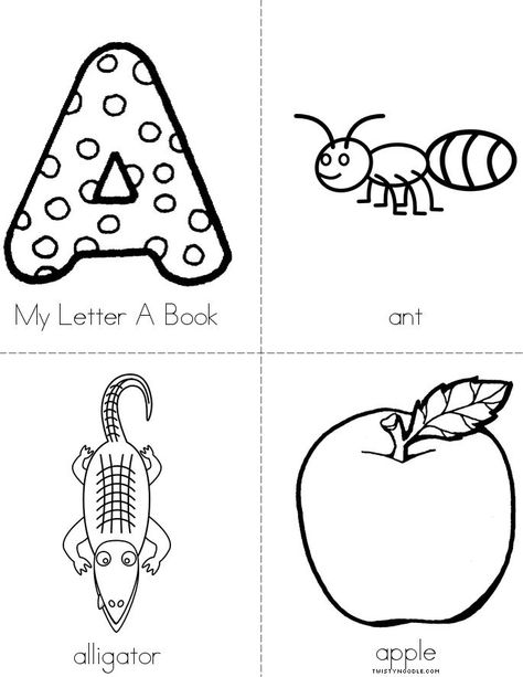 My Letter A Book - Twisty Noodle Preschool Alphabet Book, Alphabet Mini Book, Twisty Noodle, Kindergarten Reading Worksheets, Phonics Books, Alphabet Kindergarten, Beginning Readers, English Phonics, Learning Worksheets