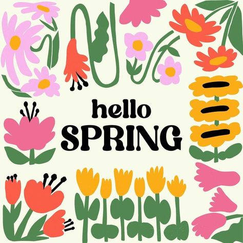 Allie Rose Co. | tees, stickers, stationery, & happy words 🫶🏼 on Instagram: "Hello I have been waiting for you 🌼 • • • #spring #happyspring #hellospring #springbreak #springtime #floraldesign #florals #springflorals #springflowets #graphics #graphicdesign #springgraphic #graphicdesigner #designer #adobe #adobeillustrator" Spring Advertising Design, Spring Magazine Design, Springtime Illustration, Bloom Graphic Design, Spring Graphic Design Inspiration, Spring Graphic Design Poster, Spring Campaign Design, Spring Design Poster, Spring Ads