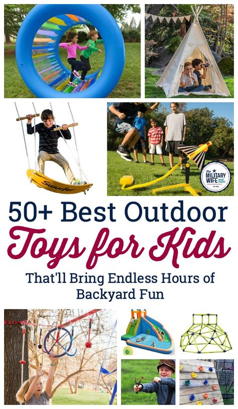 A unique round-up of outdoor toys for kids that are recommended by MOMS and DADS. Wide range of backyard toys that get the kids outside and off tech! #outdoortoysforkids #bestoutdoortoysforkids #funoutdoortoysforkids #outsidetoys #backyardtoys Climbing Dome Ideas, Outdoor Toys For Boys 8-10, Outdoor Toys For Kids 4-8, Outside Toys For Boys, Outdoor Kids Toys, Outside Toys For Kids, Modern Kids Toys, Toy Organization Diy, Climbing Dome