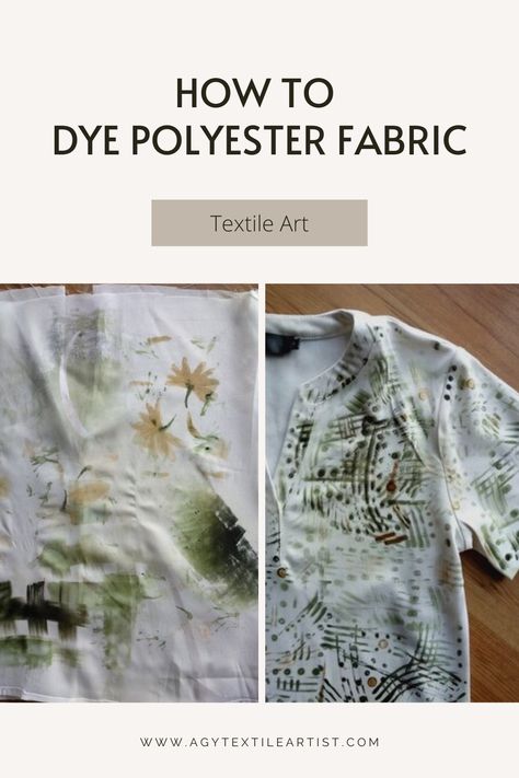 How to dye polyester fabric with Dylon iDye How To Dye Polyester, Textile Experiments, Dye Polyester Fabric, Art Experiments, Textile Art Techniques, Fabric Dyeing, Fabric Dye, Sewing Tutorials Free, Textile Artist