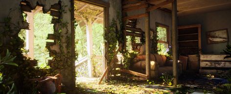 Abandoned Cabin, Apocalypse World, Cabin Art, Post Apocalypse, Warrior Cat, Camping Art, Abandoned Buildings, Environment Concept Art, Cs Go