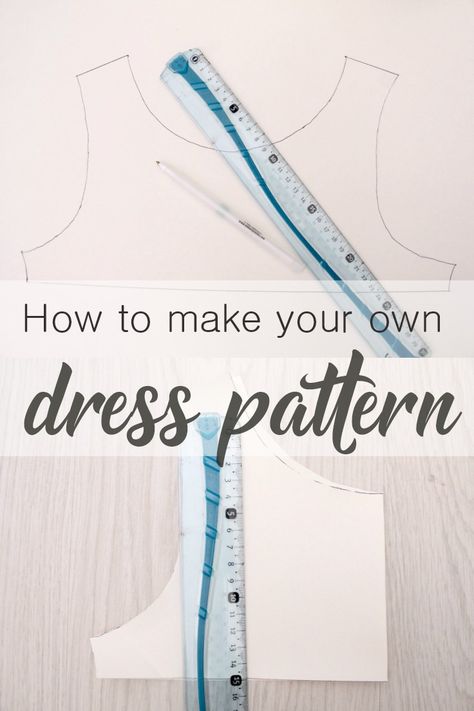 How To Make A Dress Pattern Easy Tutorial For Beginners How To Make Your Own Dress, Basic Dress Pattern Free, How To Make A Dress, Beginner Dress Pattern, Diy Wedding Dress Patterns, Dress Making Tutorial, Pattern Making Tutorial, Beginner Patterns, Pattern Drafting Tutorials