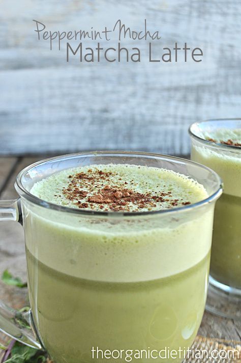 Peppermint Matcha, Green Tea Recipes, Matcha Drink, Dairy Free Paleo, Matcha Recipe, Vegan Drinks, Peppermint Tea, Peppermint Mocha, Latte Recipe