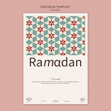 Flat design ramadan template | Free Psd #Freepik #freepsd #flat-poster #vertical-poster #design-poster #islamic-flyer Islam Poster Design, Islamic Graphic Design, Islamic Poster Design, Islamic Flyer, Ramadan Template, Ramadan Graphic Design, Ramadan Poster Design Islamic Art, Ramadan Poster Design Background, Ramadan Poster