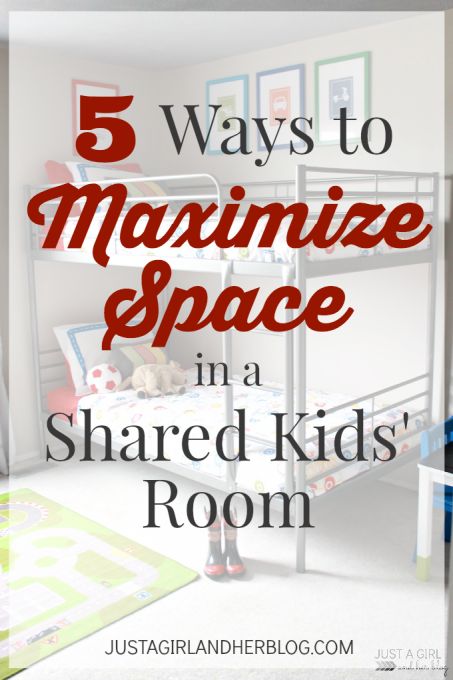 I can't believe how much function she fit into this shared kids' room! So many great ideas for maximizing space! | Just a Girl and Her Blog Shared Girls Room, Shared Kids Room, Shared Room, Clothes Storage, Make A Plan, Maximize Space, Bunk Bed, Just A Girl, Great Ideas