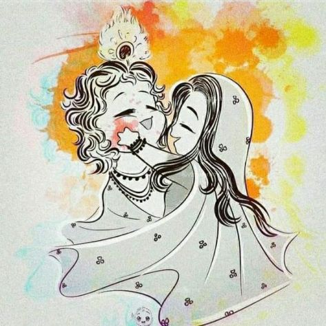 Radha Krishna Holi Sketch, Holi Painting, God Drawing, Pencil Sketch Images, Butterfly Art Print, Watercolor Calligraphy, Pen Art Drawings, Beauty Art Drawings, Art Poster Design