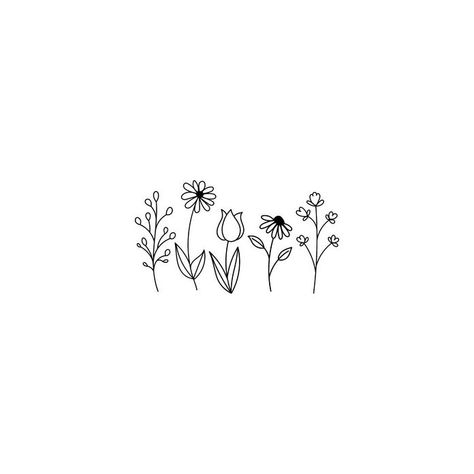 3 Flowers Drawing, Dainty Flower Doodles, Dainty Flower Design, Dainty Flowers Drawing, Simple Floral Design Drawing, Flower Drawing White Background, Simple Line Flowers, Tiny Flower Doodles, Flower Lineart Simple