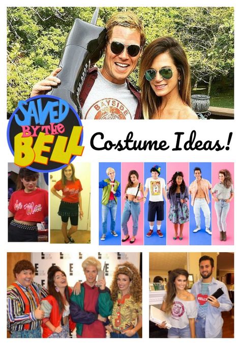 A collection of easy to recreate Saved By The Bell costumes. An entertainment post from Seattle area family lifestyle blog Long Wait For Isabella. Saved By The Bell Costume Couple, Save By The Bell Costume, Save By The Bell Party, Saved By The Bell Jessie Outfits, Kelly Kapowski Outfit Halloween Costumes, Zack Morris And Kelly Kapowski Costume, Saved By The Bell Halloween Costumes, Saved By The Bell Theme Party, Saved By The Bell Trunk Or Treat