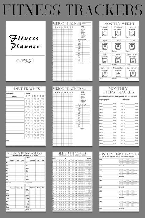 2024 Fitness Tracker, 2024 Workout Tracker, 2024 Planner Template, Workout Journal Template, Monthly Fitness Planner, Weight Journal, Fitness Binder, Wallpaper Scrapbook, Gym Planner