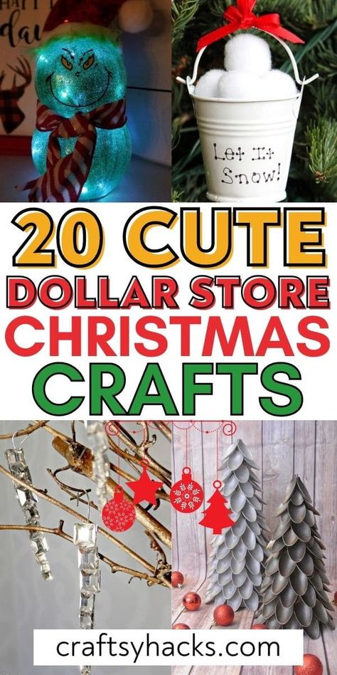 You can save more money while getting into the Christmas spirit with these festive Dollar Store Christmas crafts. These affordable Christmas project ideas will transform your home into a winter wonderland. This Dollar Tree DIY is awesome! Christmas Project Ideas, Dollar Store Christmas Diy, Baby Christmas Crafts, Dollar Store Christmas Decor, Dollar Store Christmas Decorations, Dollar Tree Christmas Decor, Dollar Store Christmas Crafts, Quotes Christmas, Tree Themes