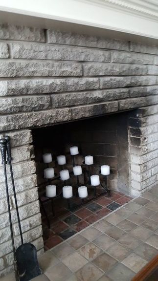 Hello.   I have a stone/brick fireplace (1950's angel stone??) that has soot and smoke stains.  Can anyone tell me how to remove this.  Thanks.  Will be greatly appreciated.    Cause of the soot damage has now been corrected. Stone Brick Fireplace, Remove Fireplace, How To Clean Stone, How To Clean Brick, Painted Brick Fireplace, Clean Fireplace, Cleaning Painted Walls, Rock Fireplaces, Glass Cooktop