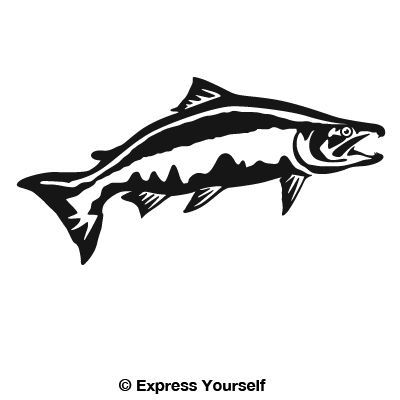 Salmon Images, Salmon Tattoo, Sam Larson, Fish Decal, Chinook Salmon, Trout Art, Intarsia Wood Patterns, Colors Show, Fish Silhouette