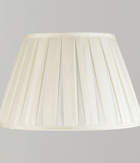 Pembroke Box Pleat in Silk - Vaughan Designs Trim Sizes, Cream Silk, Box Pleats, Wall Lamps, Lampshades, Finials, White Linen, Wall Lamp, Lamps