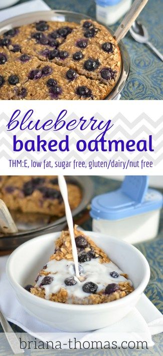 #Blueberry #Baked #Oatmeal...#THME, #lowfat, #nosugaradded, #glutenfree, #dairyfree, and #nutfree. #brianathomas #trimhealthymama #thm #healthyeating #healthyrecipes #recipes  #sugarfree #lowglycemic #breakfast Trim Healthy Mama Breakfast, Blueberry Baked Oatmeal, Thm Breakfast, Trim Healthy Momma, Breakfast Oatmeal, Trim Healthy Mama Recipes, Thm Recipes, Unsweetened Applesauce, Trim Healthy Mama