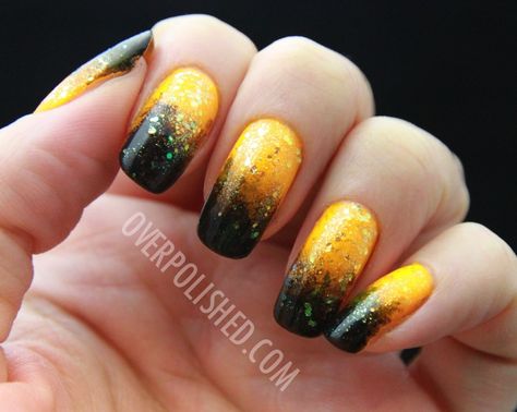 hal_gradient 2-imp Steelers Nails, Ambre Nails, Nail Art Designs For Beginners, Black Ombre Nails, Football Nails, Nail 2023, Fingernail Art, Traditional Halloween, Easy Nail Art Designs