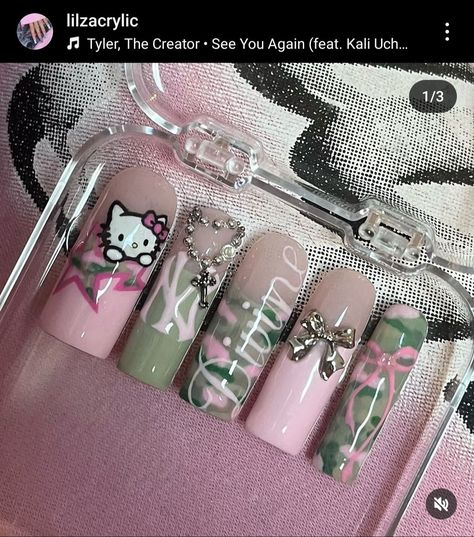 Bape Nails, Pink Camo Nails, Nails Hello Kitty, Acrylic Nail Designs Coffin, Camo Nails, Girly Acrylic Nails, Y2k Nails, Dope Nail Designs, Makijaż Smokey Eye