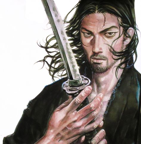 Samurai Pfp, Vagabond Musashi, Takehiko Inoue Art, Berserk Vagabond, Boichi Manga, Miyamoto Musashi Art, Ronin Samurai, Poses Manga, Inoue Takehiko