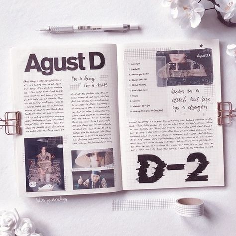 Agust D 2, Bullet Journal Cover Ideas, Kpop Journal, Seni Dan Kraf, Bullet Journal Mood, Bullet Journal Aesthetic, Now Playing, Bullet Journal Design Ideas, Bullet Journal School