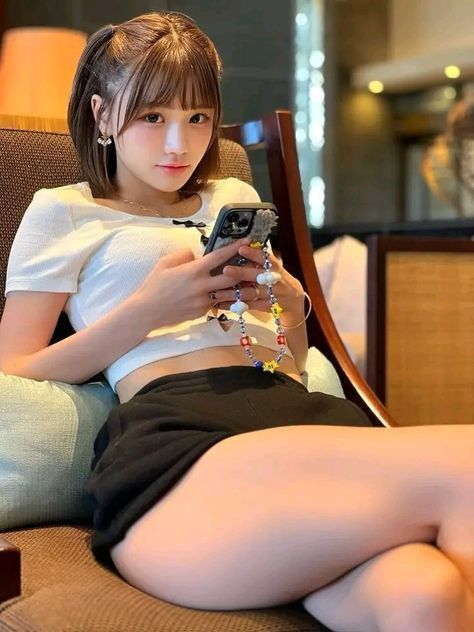 Female Pose Reference, Seductive Clothes, Female Poses, Model Poses, Asian Beauty, Mlb, Bangs, A Woman, Skirt